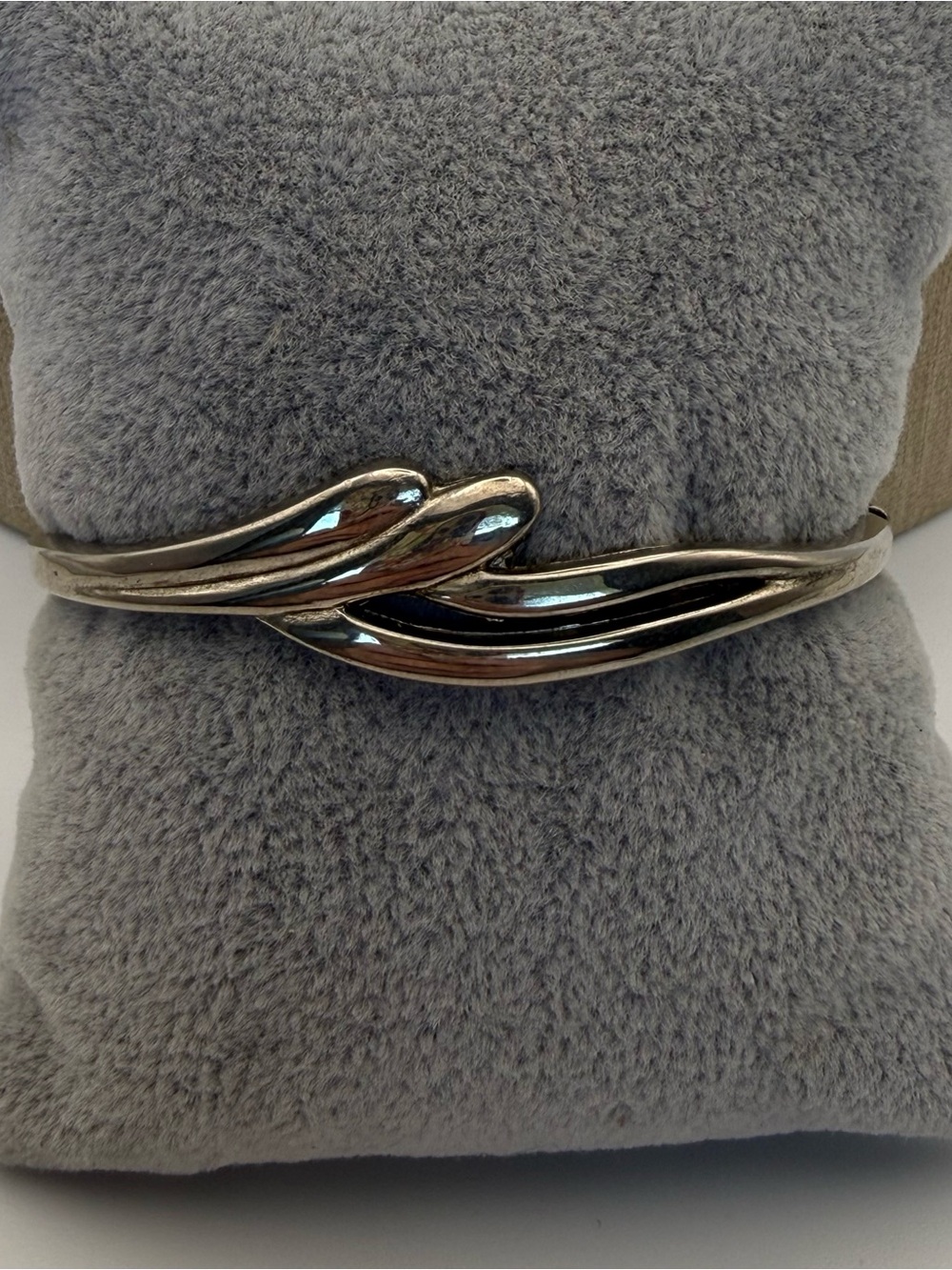 Silver Tone Wave Cuff Bracelet